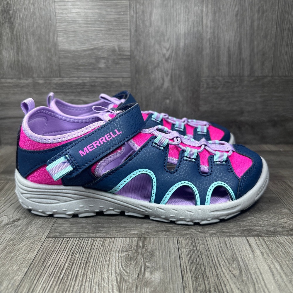 Merrell Hydro Trekker Kids 3M Navy Pink Water Hiking Sandals NEW